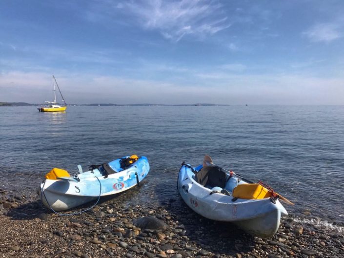 Kayaks on the shore